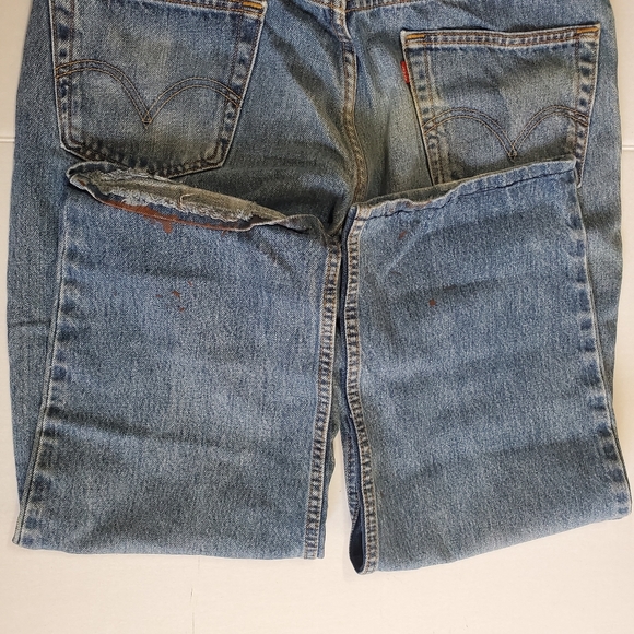 Levi's 550 Relaxed Fit 36x32" Whiskers Denim Blue Jeans Red Tab 100% Cotton - Picture 5 of 9
